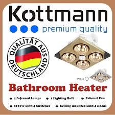 Đèn sưởi nhà tắm Kottman âm trần 4 bóng